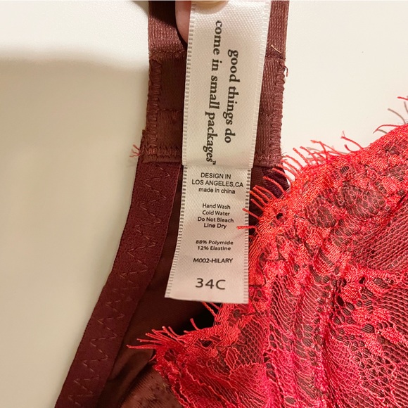 LBC push-up: Little Bra Company lace red bra 34C - Picture 4 of 6
